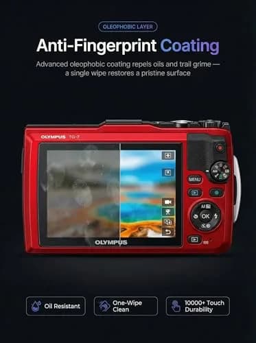 iDaPro Screen Protector for Olympus TG-7/TG-6/TG-5/TG-4 | 9H Tempered Glass, Waterproof, 3 Pack thumbnail 8