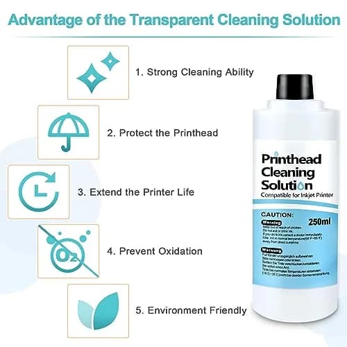 Absonic Printhead Cleaning Kit 250ml (8.45 Fl Oz) | Universal Inkjet Printer Head Cleaner for Epson, HP, Canon, Brother thumbnail 6