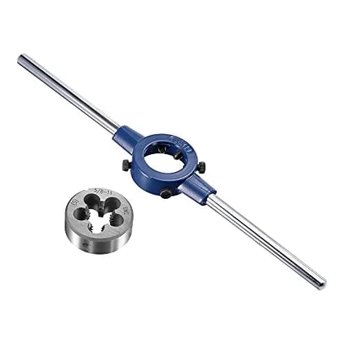 uxcell 5/8-11 UNC Threading Die & Wrench Set, 38mm Die Holder, Adjustable Bolt Thread Repair | General Purpose Metal & Plastic Threading Tool thumbnail 1