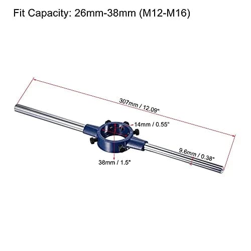uxcell 5/8-11 UNC Threading Die & Wrench Set, 38mm Die Holder, Adjustable Bolt Thread Repair | General Purpose Metal & Plastic Threading Tool thumbnail 2