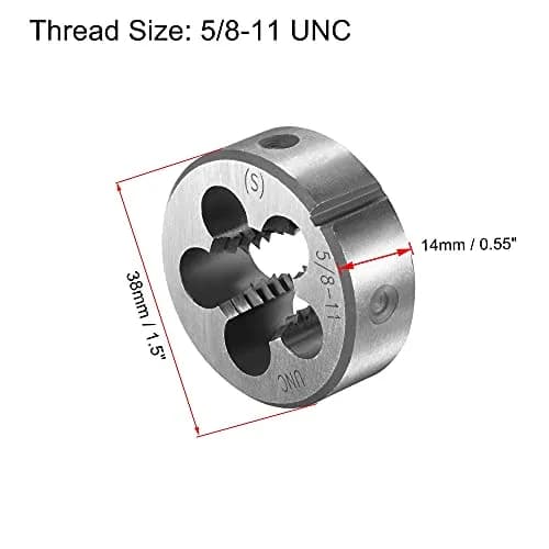 uxcell 5/8-11 UNC Threading Die & Wrench Set, 38mm Die Holder, Adjustable Bolt Thread Repair | General Purpose Metal & Plastic Threading Tool thumbnail 3