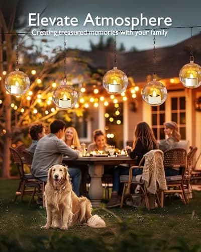 Homemory 8-Pack Solar Tea Lights Outdoor Waterproof, Dusk to Dawn Candles | Rechargeable Flameless Flickering LED Votive Candles thumbnail 6
