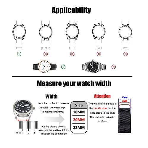 AMHUGE Sport Watch Band Waterproof Nylon 18mm-Long | Breathable, Quick-Drying & Anti-Sweat (enables outdoor activity fit) thumbnail 5