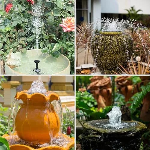 AISITIN 2.5W Solar Fountain Pump Kit with 6 Nozzles & 4ft Hose | Bird Bath, Pond, Garden Water Feature thumbnail 4