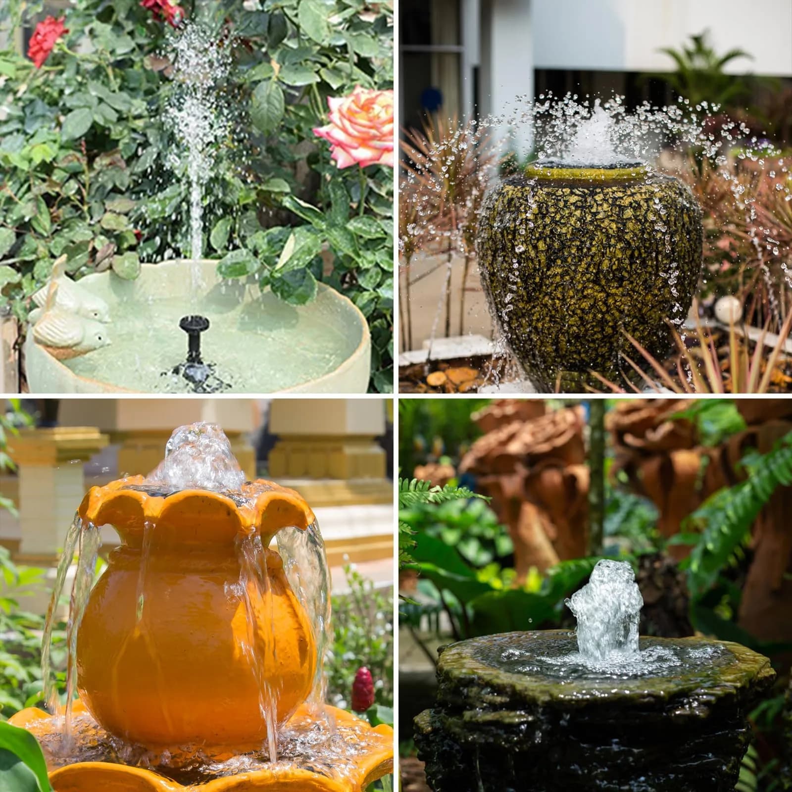 AISITIN 2.5W Solar Fountain Pump Kit with 6 Nozzles & 4ft Hose | Bird Bath, Pond, Garden Water Feature - view 4