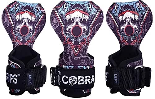 Cobra Grips Weight Lifting Gloves with Adjustable Neoprene Padded Wrist Wraps - Heavy Duty Alternative to Power Lifting Hooks for Deadlifts (FIT Fang-Sub-LA) 6mm thumbnail 1