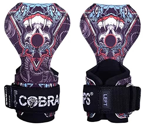 Cobra Grips Weight Lifting Gloves with Adjustable Neoprene Padded Wrist Wraps - Heavy Duty Alternative to Power Lifting Hooks for Deadlifts (FIT Fang-Sub-LA) 6mm thumbnail 2