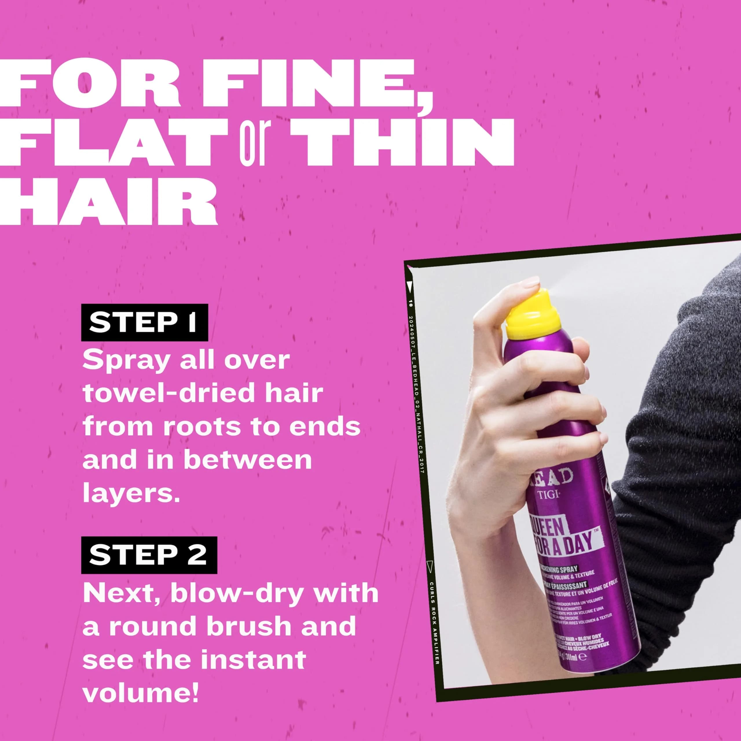 TIGI Bed Head Queen For A Day Volumizing Hair Spray 311 ml (10.5 oz) | Thickening & Texturizing for Fine Hair - view 8