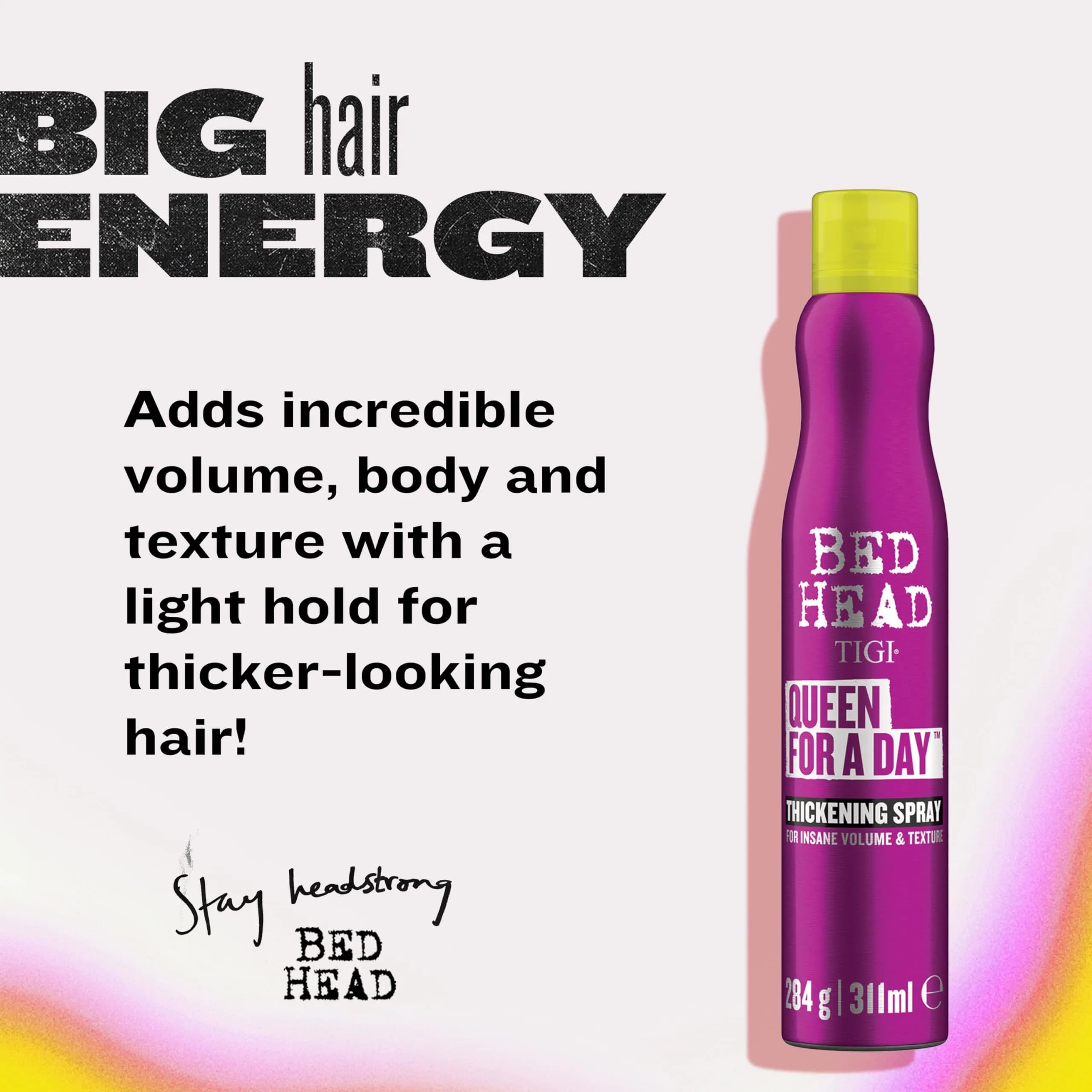 TIGI Bed Head Queen For A Day Volumizing Hair Spray 311 ml (10.5 oz) | Thickening & Texturizing for Fine Hair - view 2
