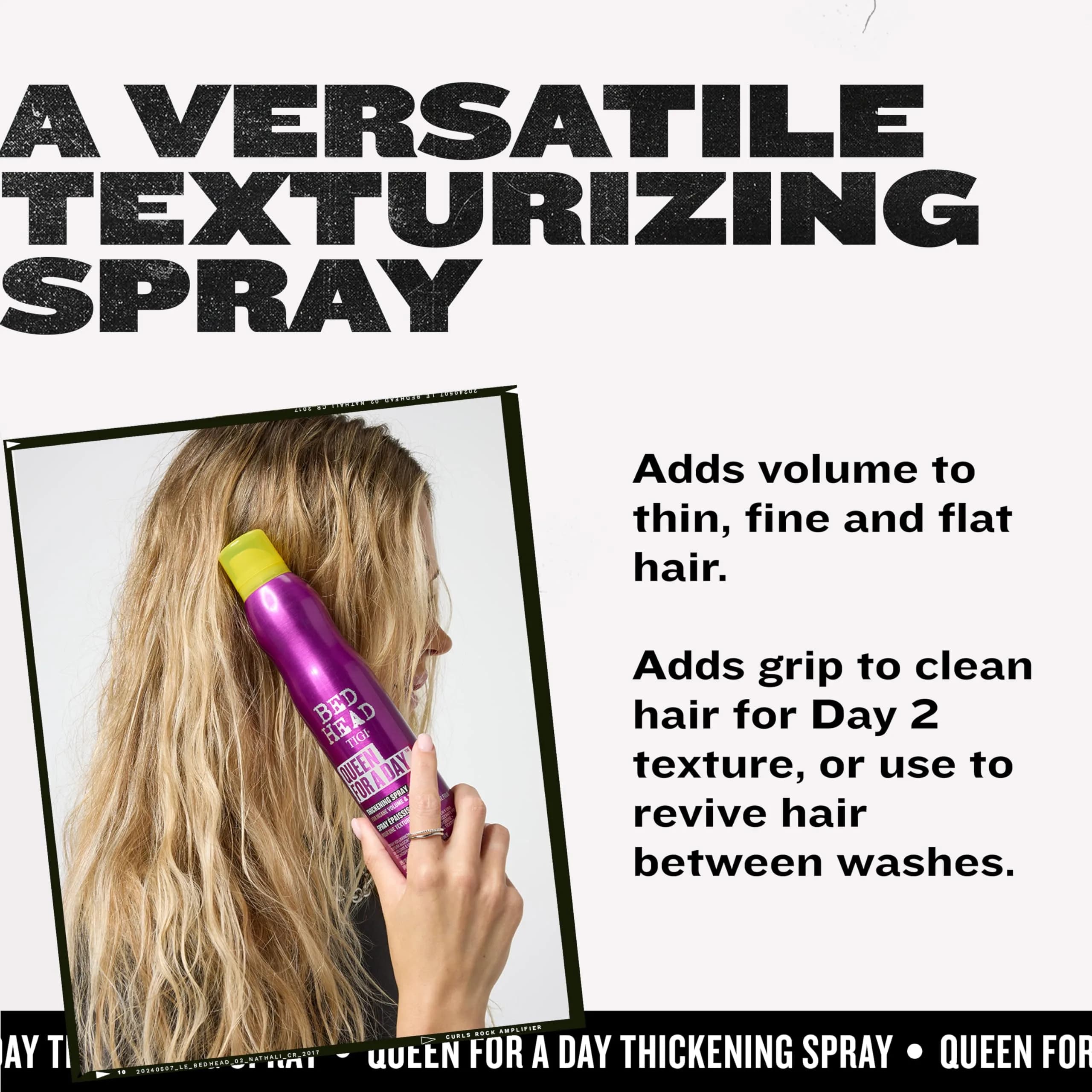 TIGI Bed Head Queen For A Day Volumizing Hair Spray 311 ml (10.5 oz) | Thickening & Texturizing for Fine Hair - view 4