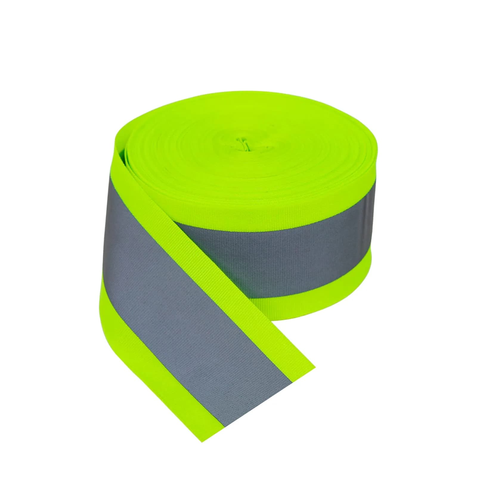 TCCFCCT High Visibility Reflective Tape Strip, Fabric Fluorescent Safety Tape, 2'' x 66ft Sew-on Warning Safety Trim for Clothing, School Bags, Raincoats, Green