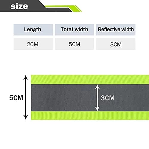 TCCFCCT High Visibility Reflective Tape Strip, Fabric Fluorescent Safety Tape, 2'' x 66ft Sew-on Warning Safety Trim for Clothing, School Bags, Raincoats, Green thumbnail 4