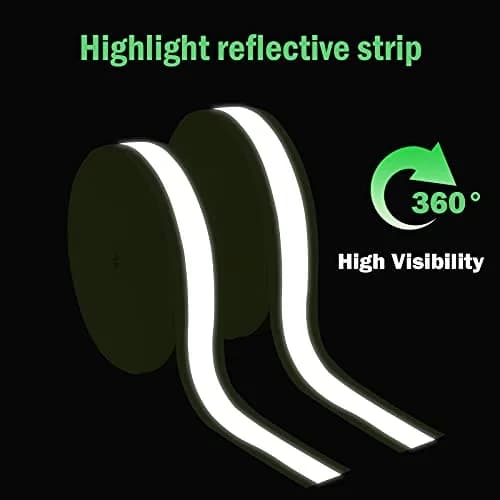 TCCFCCT High Visibility Reflective Tape Strip, Fabric Fluorescent Safety Tape, 2'' x 66ft Sew-on Warning Safety Trim for Clothing, School Bags, Raincoats, Green thumbnail 6