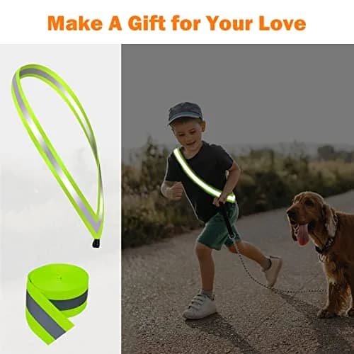 TCCFCCT High Visibility Reflective Tape Strip, Fabric Fluorescent Safety Tape, 2'' x 66ft Sew-on Warning Safety Trim for Clothing, School Bags, Raincoats, Green thumbnail 2