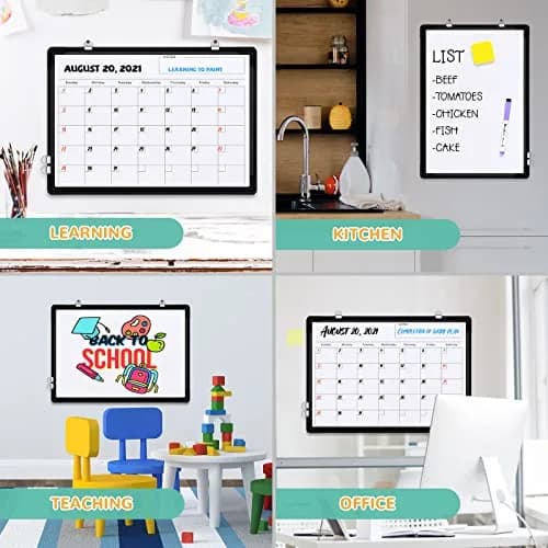 ABERLLS Monthly Calendar Whiteboard 40.64cm x 30.48cm (16in x 12in) | Double-Sided Magnetic Easel for Office, Home, and School thumbnail 6