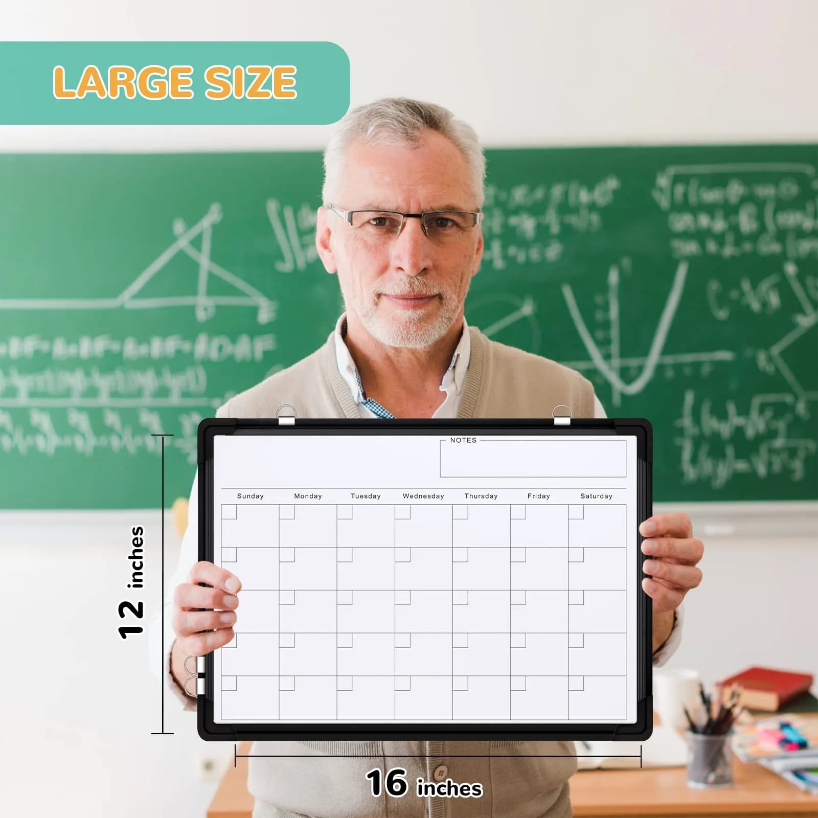 ABERLLS Monthly Calendar Whiteboard 40.64cm x 30.48cm (16in x 12in) | Double-Sided Magnetic Easel for Office, Home, and School - view 7