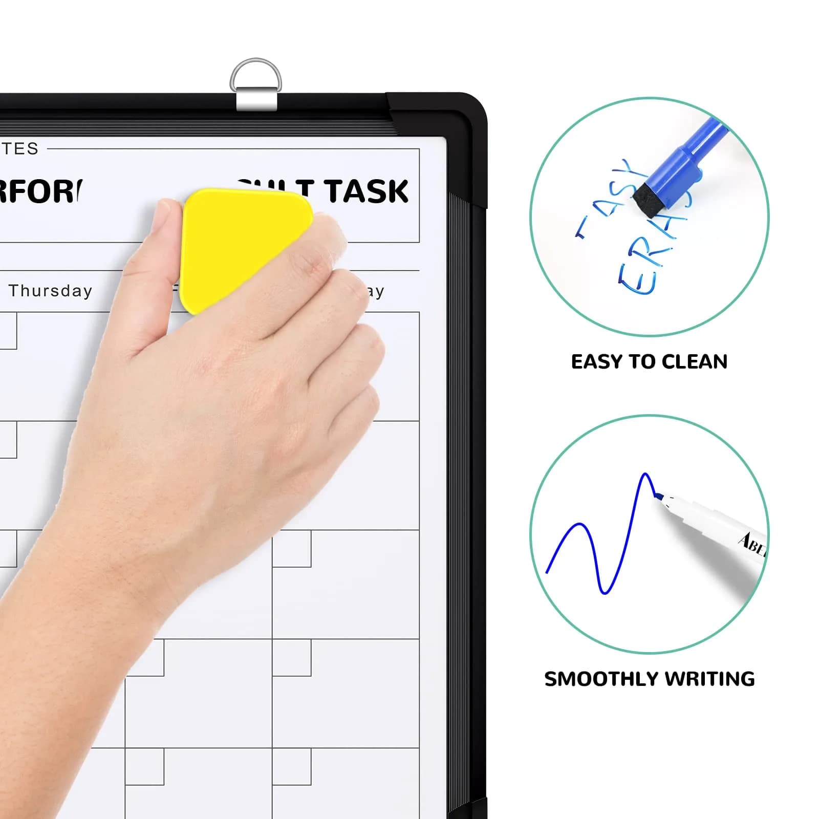 ABERLLS Monthly Calendar Whiteboard 40.64cm x 30.48cm (16in x 12in) | Double-Sided Magnetic Easel for Office, Home, and School - view 8