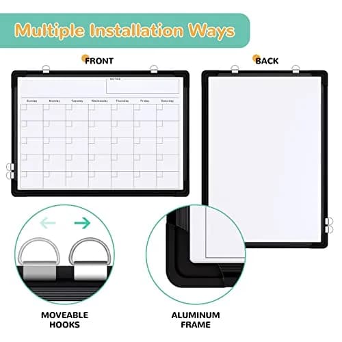 ABERLLS Monthly Calendar Whiteboard 40.64cm x 30.48cm (16in x 12in) | Double-Sided Magnetic Easel for Office, Home, and School thumbnail 3