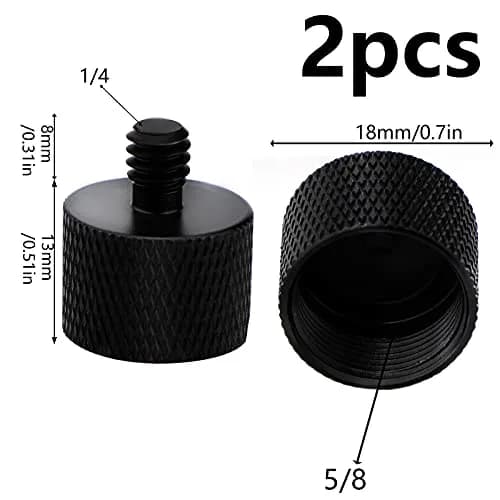 SAVITA 2pcs Mic Foot Adapter Screw Thread Adapter 5/8 to 1/4 | Solid Aluminum, Universal Fit (105c) thumbnail 2