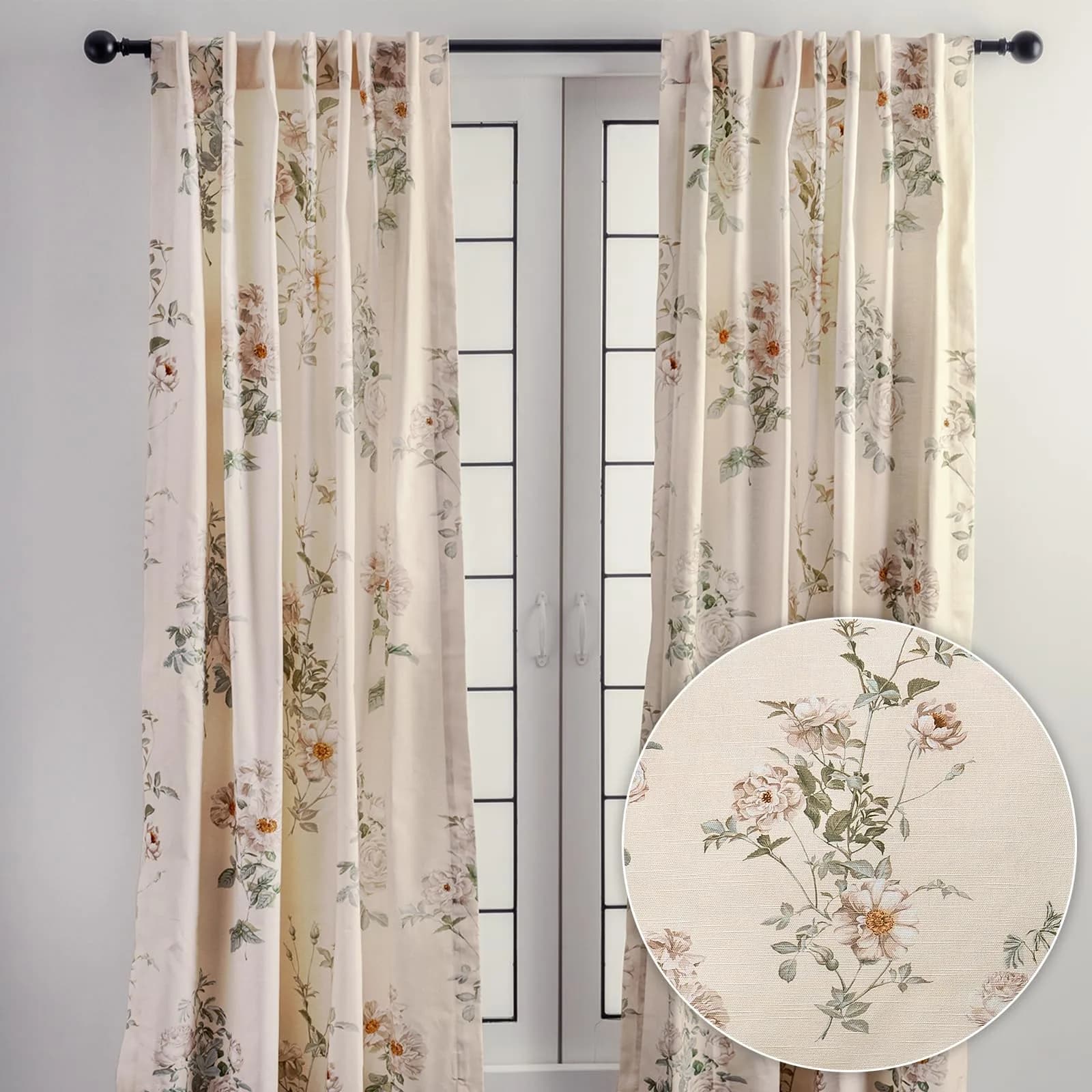 Maison d' Hermine Curtains for Living Room 50"x84" | Elegant 100% Cotton Panel (Pack of 1)