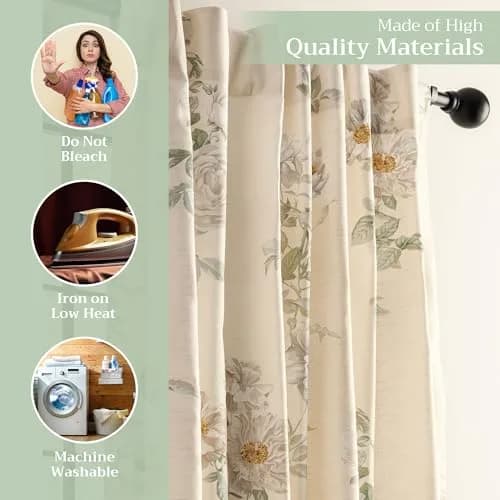 Maison d' Hermine Curtains for Living Room 50"x84" | Elegant 100% Cotton Panel (Pack of 1) thumbnail 3