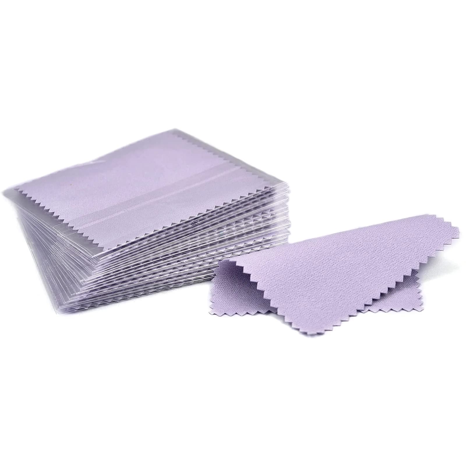 SEVENWELL Purple Jewelry Cleaning Cloths (50pcs) - Polishes Sterling Silver, Gold, Platinum - main product image