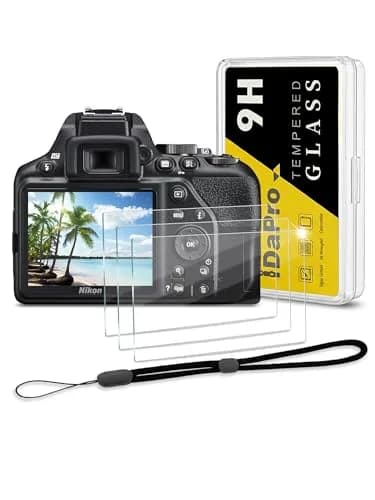 iDaPro Tempered Glass Screen Protector for Nikon D3500/D3400/D3300/D3200/D3100, 3-Pack + ABS Case | 9H Hardness, Anti-Glare, 99% Clarity thumbnail 1
