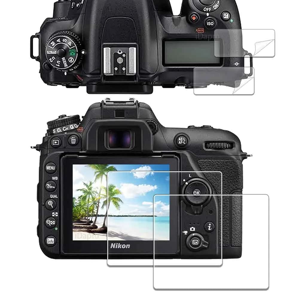 iDaPro Tempered Glass Screen Protector for Nikon D7500 LCD & Top Screen | 9H Hardness, Anti-Glare, Bubble-Free — D7500
