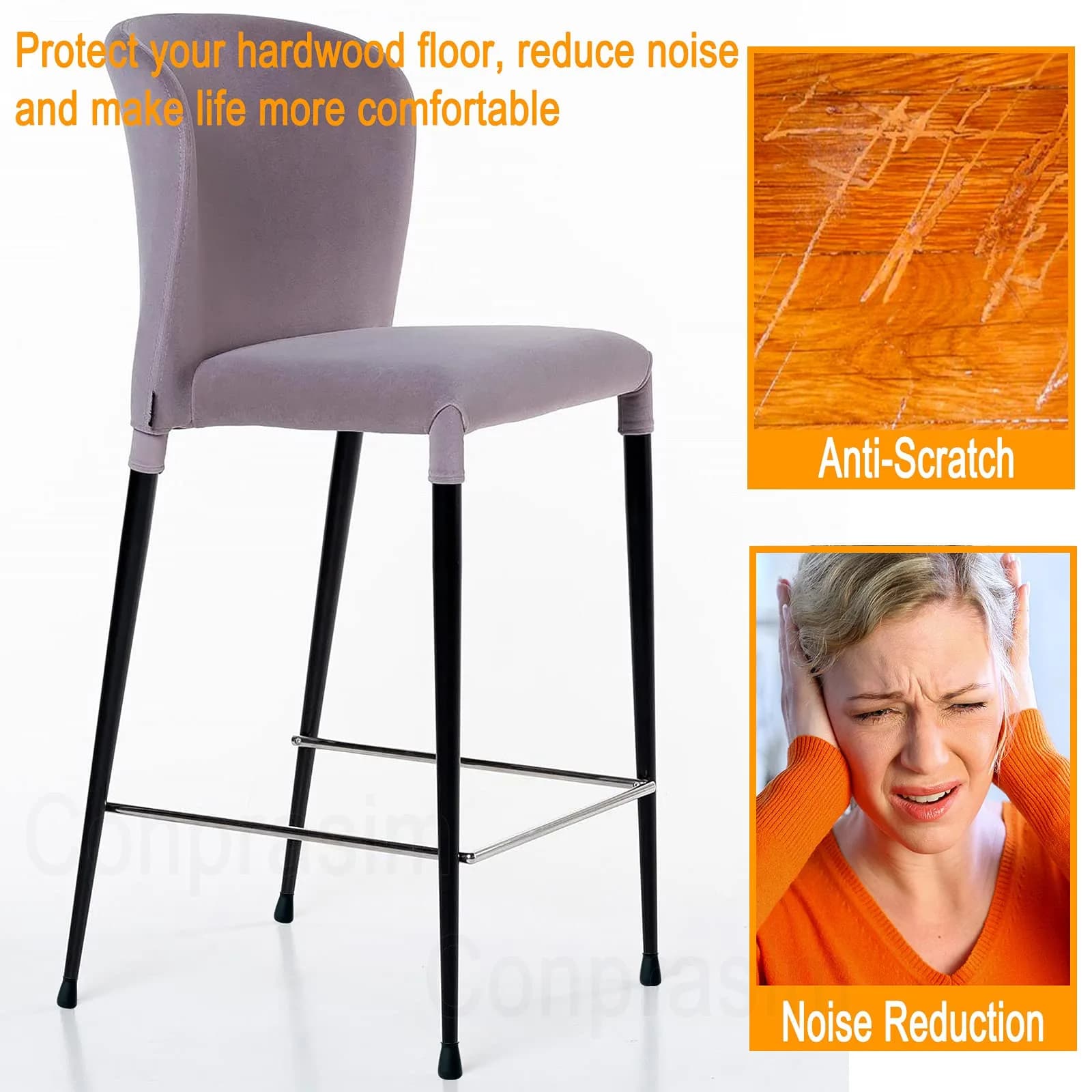 Conprasim Extra Small Silicone Chair Leg Floor Protectors 24 Pack | Prevents Scratches & Noise on Hardwood Floors - view 4