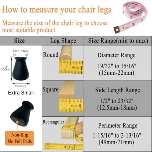 Conprasim Extra Small Silicone Chair Leg Floor Protectors 24 Pack | Prevents Scratches & Noise on Hardwood Floors thumbnail 2