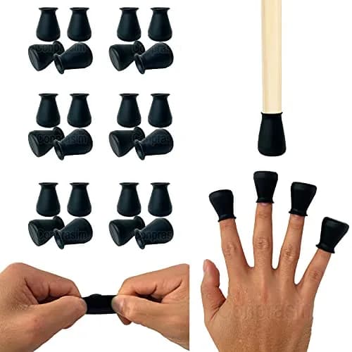 Conprasim Silicone Chair Leg Floor Protectors 32mm-42mm | Protects Floors, Reduces Noise, Anti-Slip (16-Pack, Black) — black / Extra Small Fit: 19/32"~15/16"
