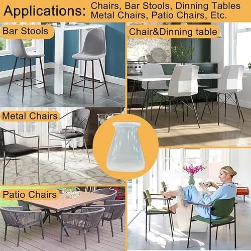 Conprasim Extra Small Silicone Chair Leg Floor Protectors 15mm (19/32"-15/16") | 24 Pack for Hardwood Floors thumbnail 6