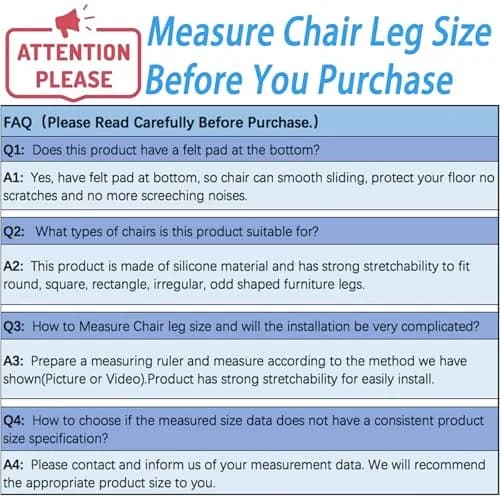 Conprasim Extra Small Silicone Chair Leg Floor Protectors with Felt | 19/32" to 15/16" Fit, 24 Pack thumbnail 5