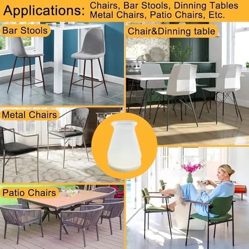 Conprasim Extra Small Silicone Chair Leg Floor Protectors with Felt | 19/32" to 15/16" Fit, 24 Pack thumbnail 6