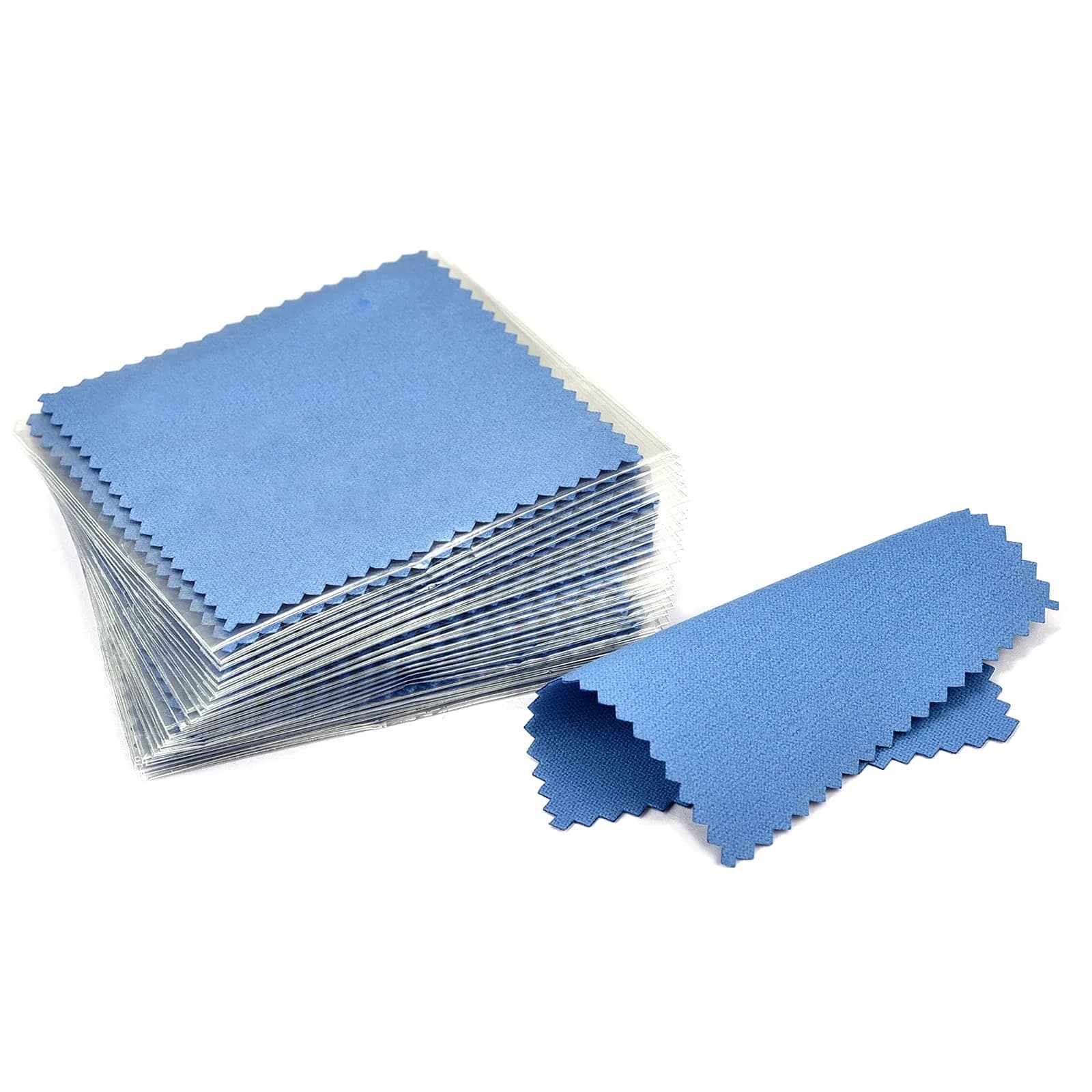 SEVENWELL Dark Blue Jewelry Cleaning Cloths (50pcs) | Polishes Sterling Silver, Gold, Platinum - main product image
