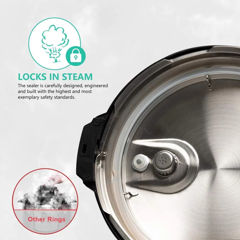 ZoneFly Stainless Steel Inner Pot & 2 Silicone Sealing Rings for Instant Pot 6 Qt | 2.27 kg (5 lb) Pot & Rings Set - view 7
