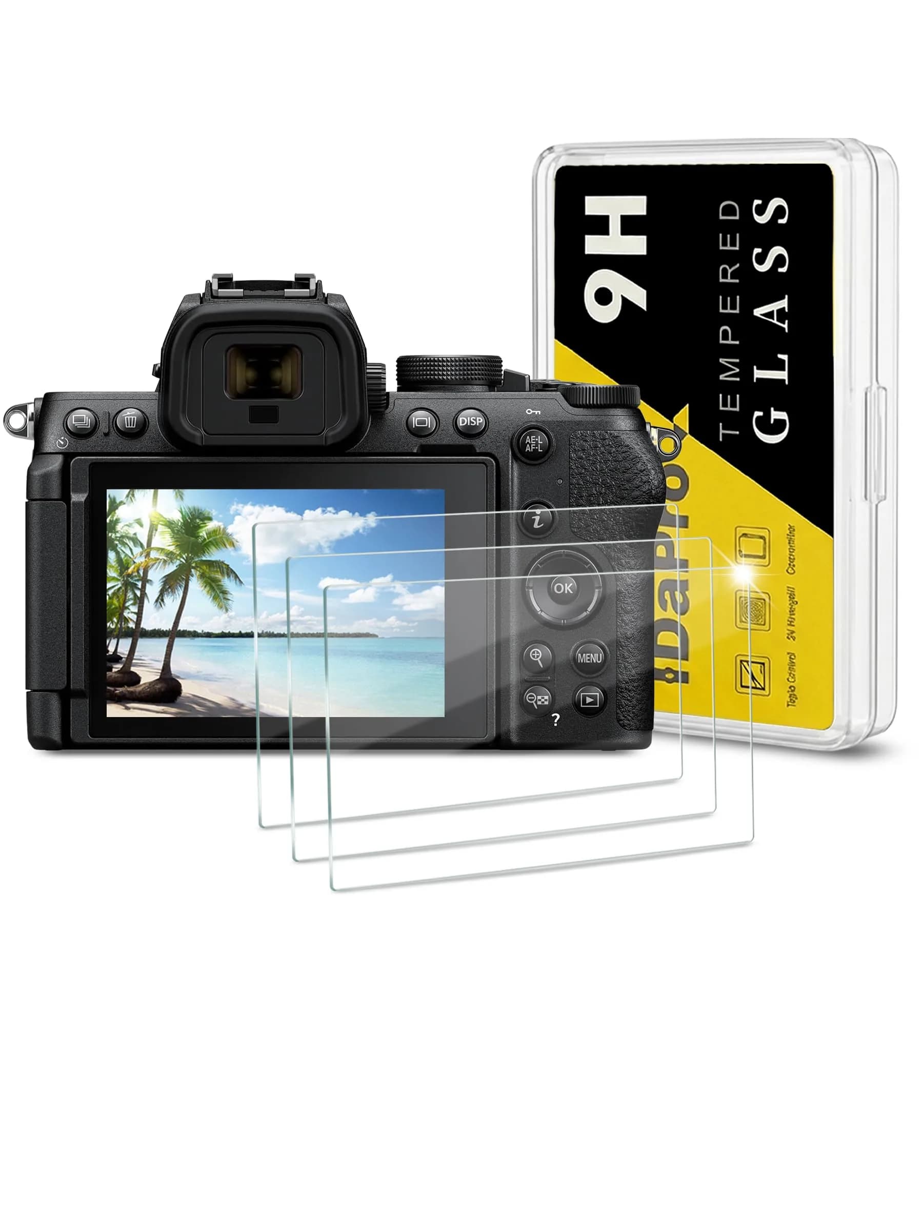 iDaPro Tempered Glass Screen Protector for Nikon Z6 III/Z50 II/Z7/Z6/Z5 3-Pack | 9H Hardness, Anti-Scratch, Anti-Bubble - main product image