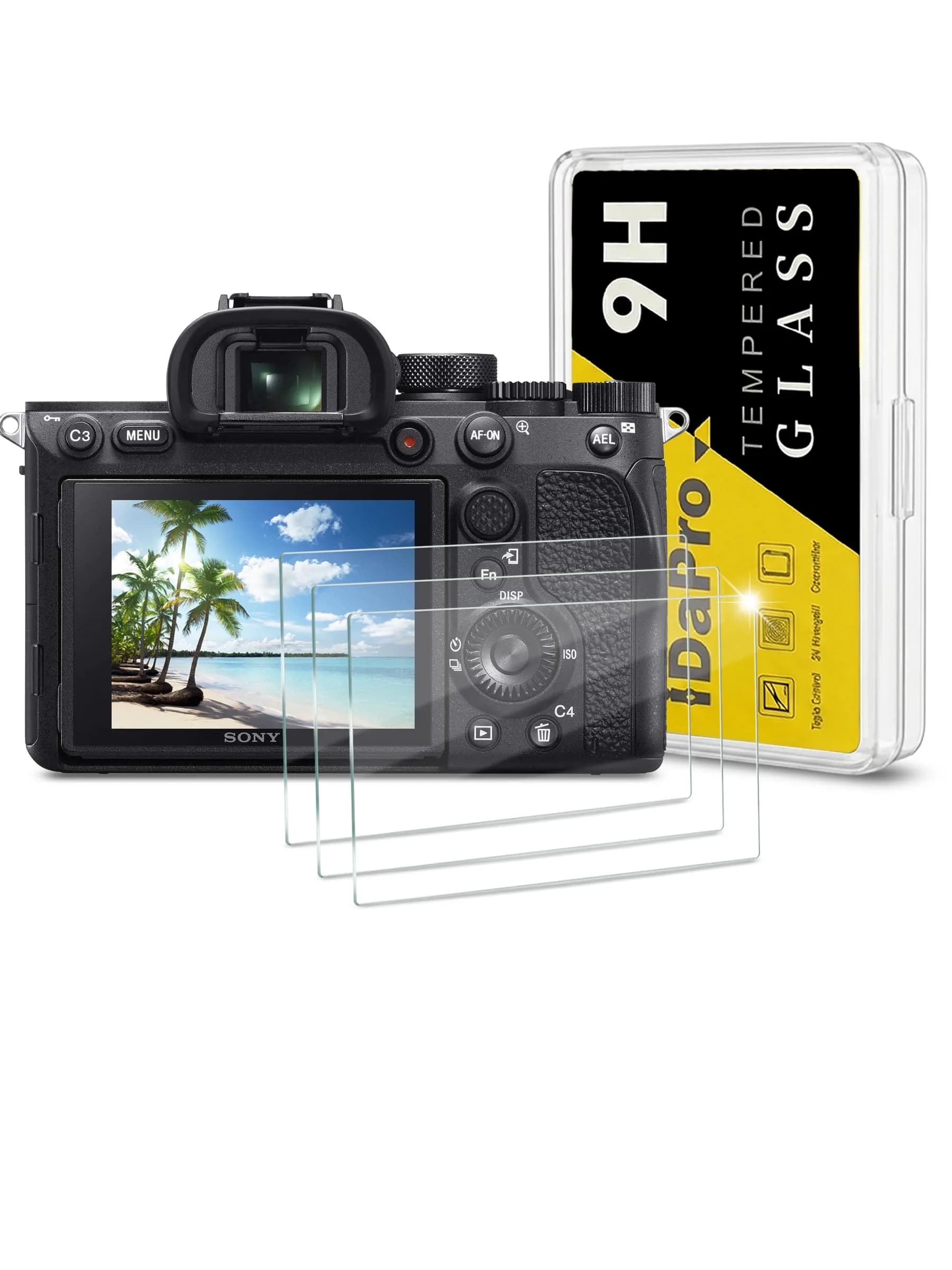 iDaPro Screen Protector for Sony Alpha A7R VI/A7R V/A7V, 9H Glass | Scratch & Drop Resistant, Ultra Thin — A7R IV / A7 III