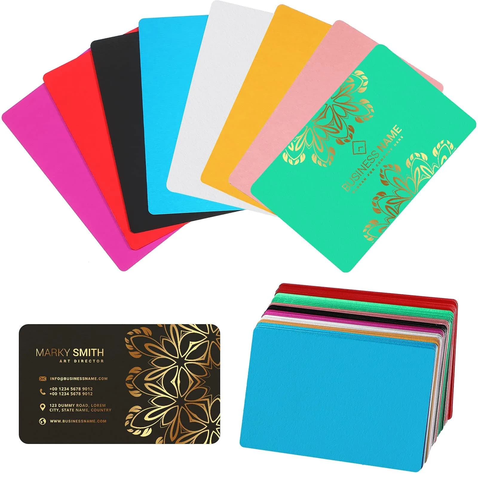 Tenare 120 Pieces Metal Business Card Blanks 86 x 54 x 0.2 mm (3.4 x 2.1 Inch) | Anodized Aluminum for Laser Engraving - main product image