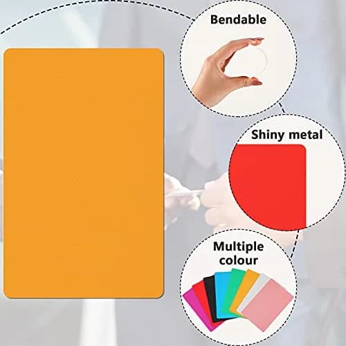 Tenare 120 Pieces Metal Business Card Blanks 86 x 54 x 0.2 mm (3.4 x 2.1 Inch) | Anodized Aluminum for Laser Engraving thumbnail 2