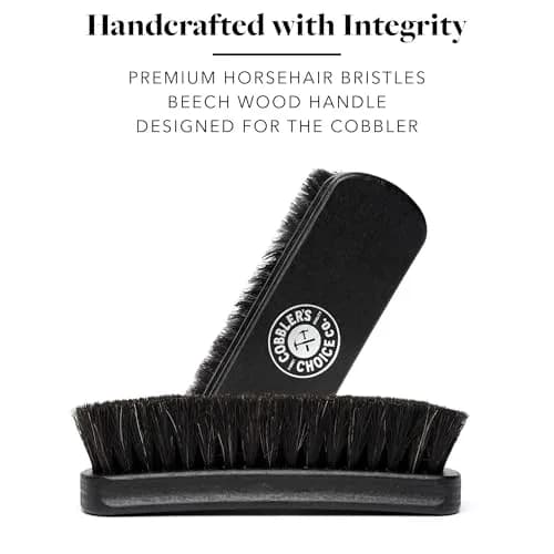 Cobbler's Choice Horsehair Shoe Brush - Premium Shoe Shine & Polish Brush for Leather, Black thumbnail 5