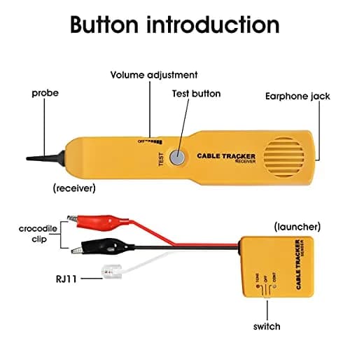 MSDADA Wire Tracer Tone Generator and Probe Kit | Network & Cable Tester for Telephone & Coaxial Wires thumbnail 2