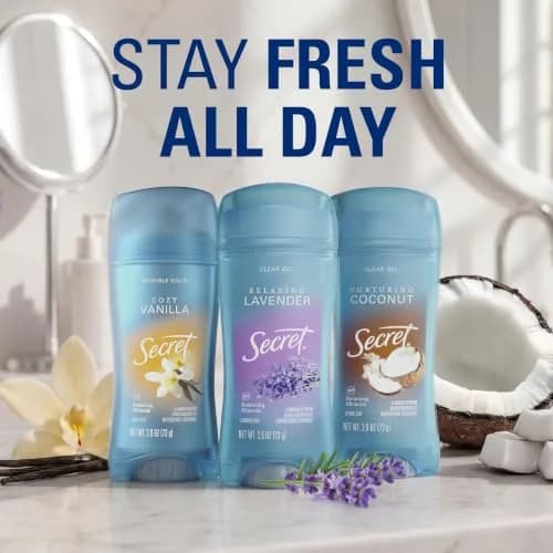 Secret Fresh Coconut Clear Gel Antiperspirant Deodorant for Women, 156g (5.2 oz) Pack of 2 | 72-Hour Breathable Odor Protection thumbnail 9