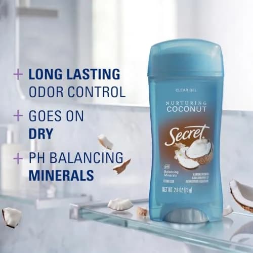 Secret Fresh Coconut Clear Gel Antiperspirant Deodorant for Women, 156g (5.2 oz) Pack of 2 | 72-Hour Breathable Odor Protection thumbnail 2