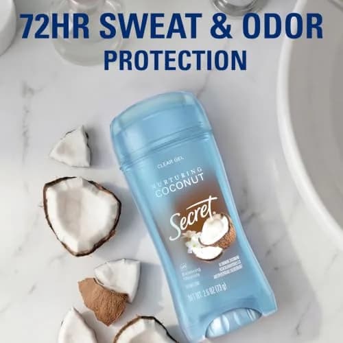 Secret Fresh Coconut Clear Gel Antiperspirant Deodorant for Women, 156g (5.2 oz) Pack of 2 | 72-Hour Breathable Odor Protection thumbnail 3