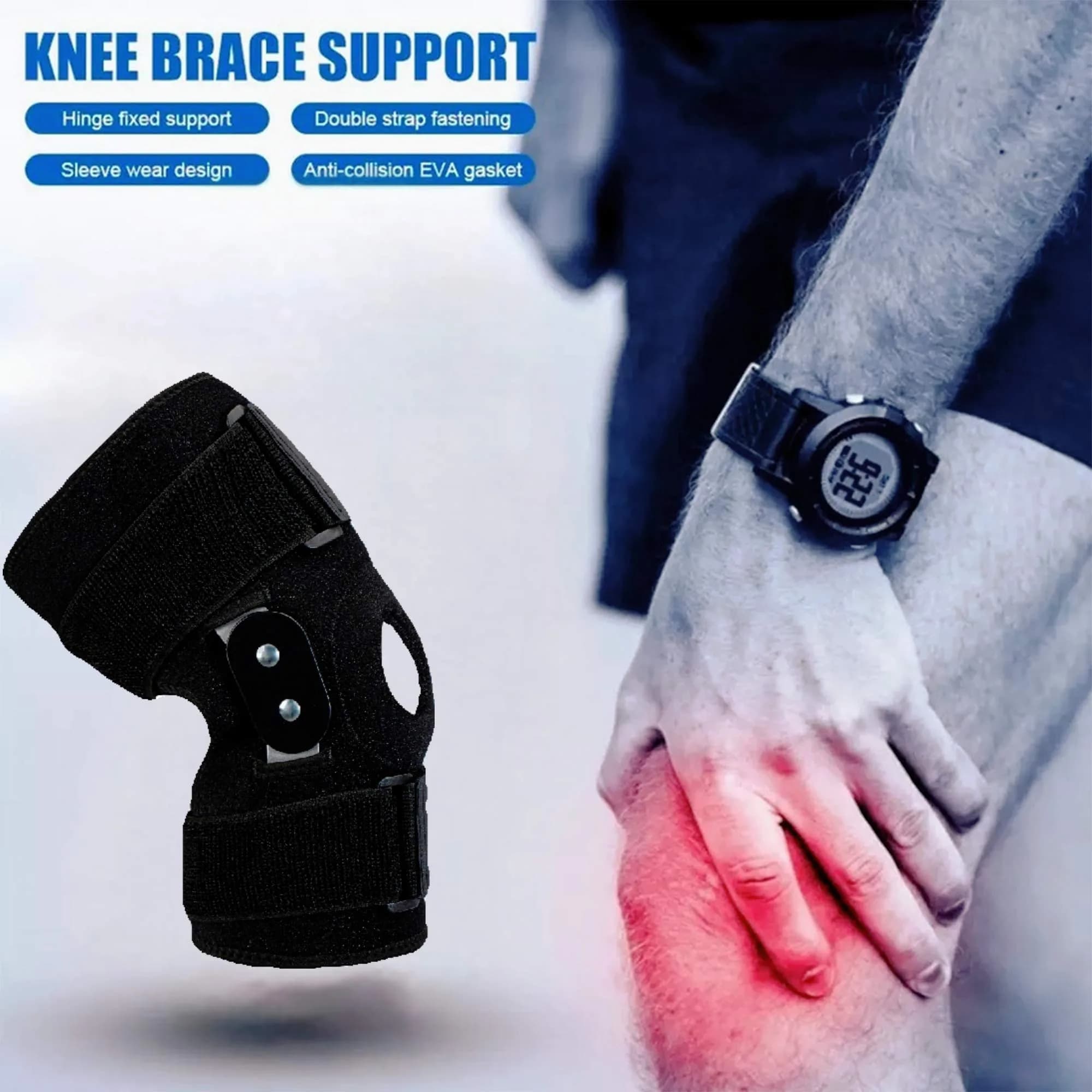 GONAIREY Plus-Size Decompression Knee Brace with Steel Plate Stabilizers & Silicone Gasket | 56cm-68cm (22"-27") - view 5
