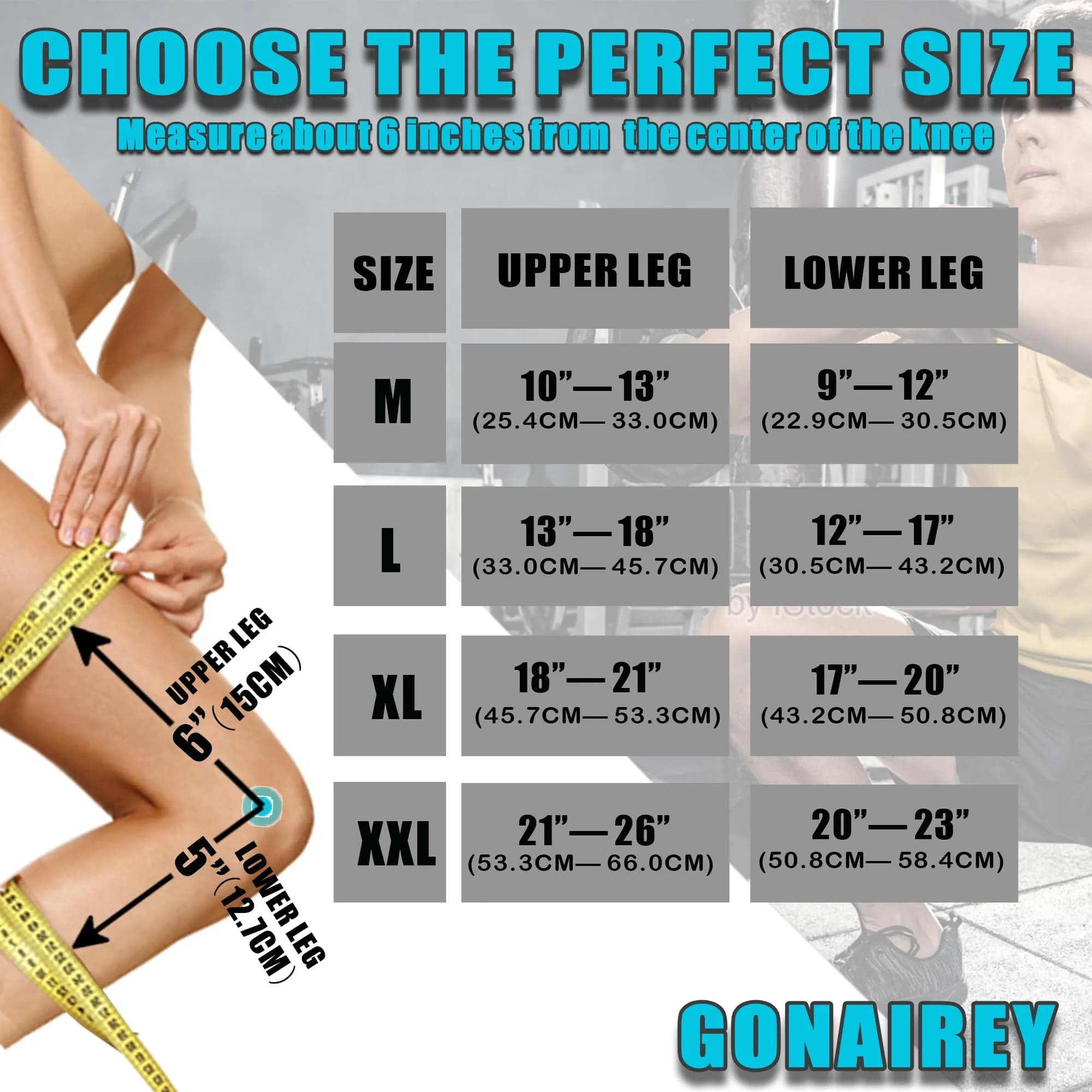 GONAIREY Plus-Size Decompression Knee Brace with Steel Plate Stabilizers & Silicone Gasket | 56cm-68cm (22"-27") - view 4