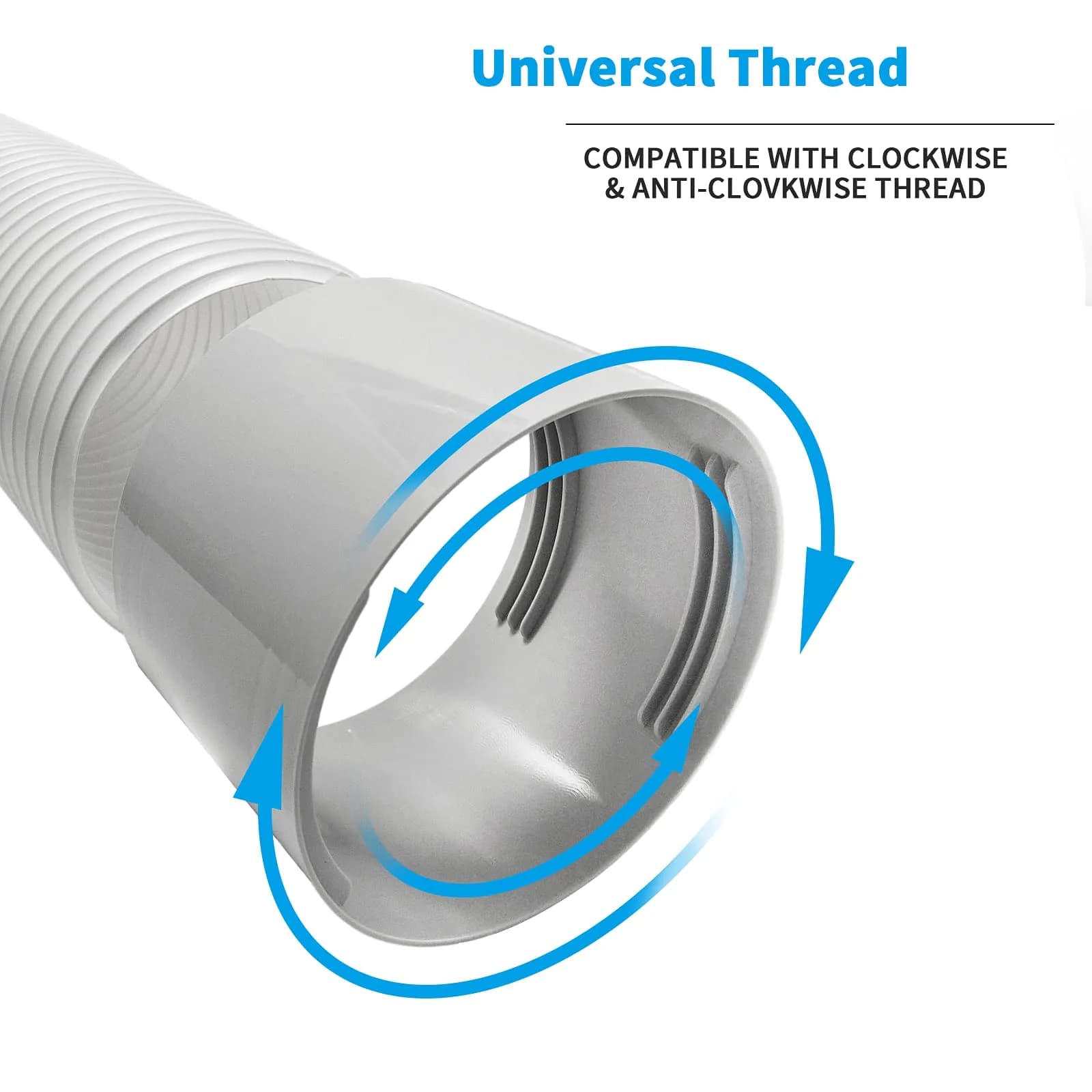 Qualward 5.9" Portable AC Exhaust Hose Extension Coupler | Universal Fit for Clockwise & Counter-Clockwise Hoses - view 4