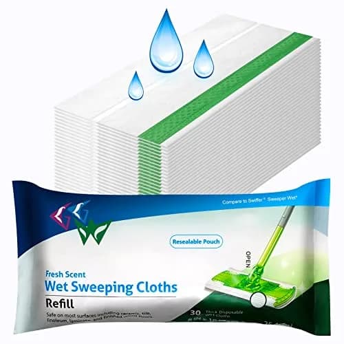 BECORRECT Wet Mopping Pad Refills for Swiffer Sweeper 30 Count (1.43 lb) | Compatible with Swiffer Sweeper & Sweep+Vac thumbnail 1