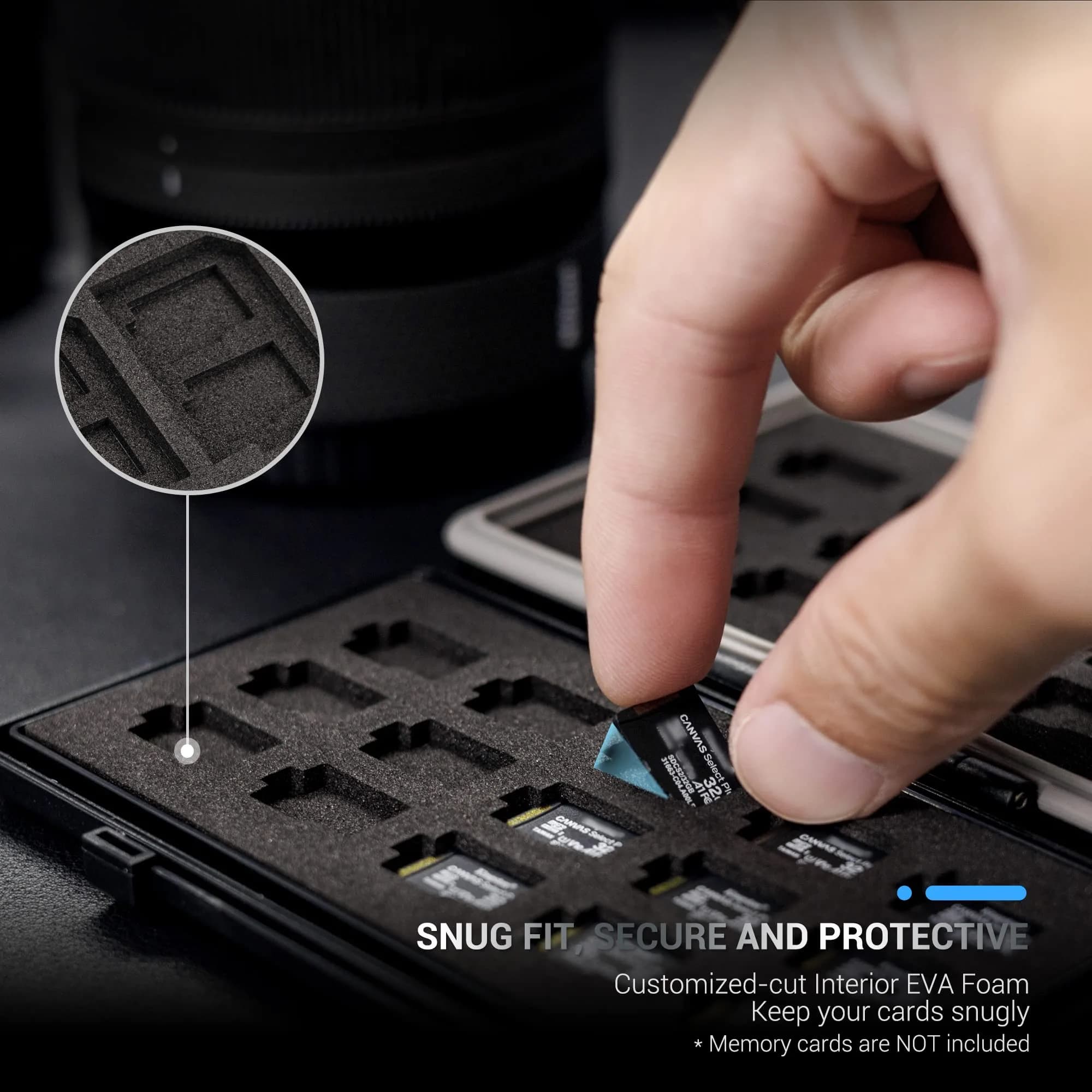 JJC 30 Slots Micro SD Card Case with Index Label | Water Resistant & Shockproof Organizer - view 3